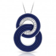 Unity Collection In Sterling Silver Blue/Ru/White /Cz Pendant