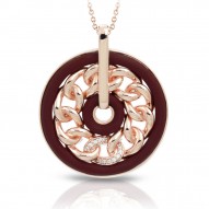 Liaison Collection In Sterling Silver Ru.Brn/Rosegold/Cz.White Pendant