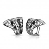 Antoinette Collection In Sterling Silver Cz.White Earring