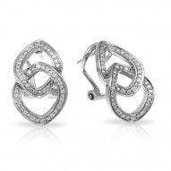 Duet Collection In Sterling Silver White/Cz Earring