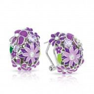 Jardin Collection In Sterling Silver Purple/En/ White/Cz Earring