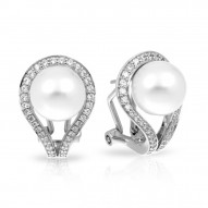 Claire Collection In Sterling Silver Wht/Pearl/Wht/Cz Earring
