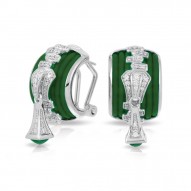 Roxie Collection In Sterling Silver Emerald/Ru/White /Cz Earring