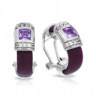 Celine Collection In Sterling Silver Plum/Ru/Amethyst/Cz Earring