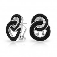Unity Collection In Sterling Silver Blk/Ru/White /Cz Earring