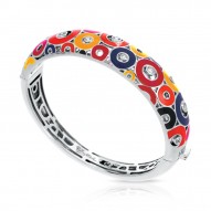 Nova Collection In Sterling Silver Summer Org/Yel/Blue/Red/Cz Bangle