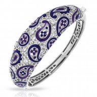 Koyari Collection In Sterling Silver Purple &Blue/En/White /Cz Bangle