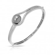 Claire Collection In Sterling Silver Grey/Pearl/Wht/Cz Bangle