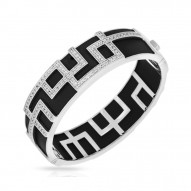 Piazza Collection In Sterling Silver Blkrub/Cz.White Bangle
