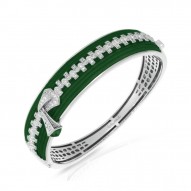 Roxie Collection In Sterling Silver Emerald/Ru/White /Cz Bangle