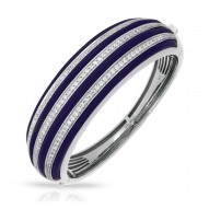 Intermezzo Collection In Sterling Silver Blue/Ru/White /Cz Bangle