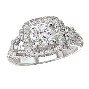 Halo Semi-Mount Diamond Ring