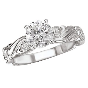 Peg Head Semi-Mount Diamond Ring