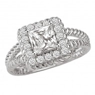 Halo Semi-Mount Diamond Ring