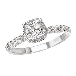 Halo Semi-Mount Diamond Ring