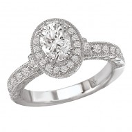 Halo Semi-Mount Diamond Ring