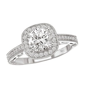Halo Semi-Mount Diamond Ring
