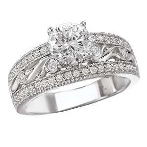 Peg Head Semi-Mount Diamond Ring