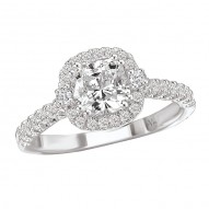 Halo Semi-Mount Diamond Ring
