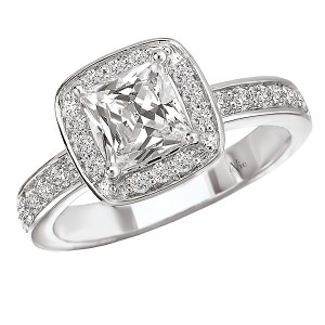 Halo Semi-Mount Diamond Ring