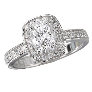 Halo Semi-Mount Diamond Ring