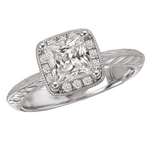 Halo Semi-Mount Diamond Ring