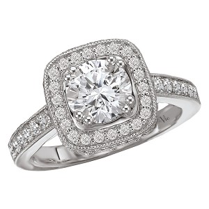 Halo Semi-Mount Diamond Ring
