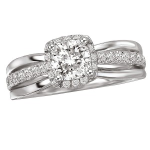 Halo Semi-Mount Diamond Ring