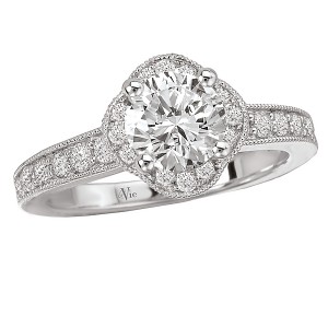 Halo Semi-Mount Diamond Ring