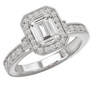 Halo Semi-Mount Diamond Ring