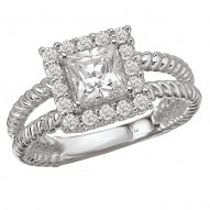 Halo Semi-Mount Diamond Ring