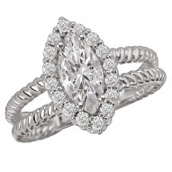 Halo Semi-Mount Diamond Ring