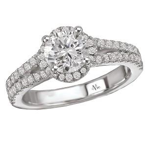 Round Halo Semi-Mount Ring