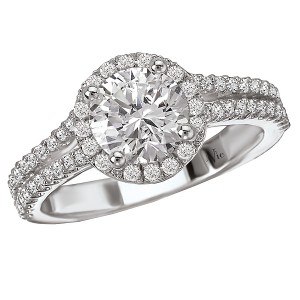 Halo Semi-Mount Diamond Ring