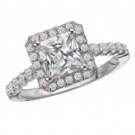 Halo Semi-Mount Diamond Ring