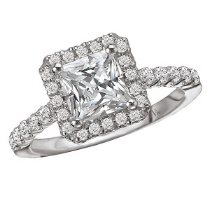 Halo Semi-Mount Diamond Ring