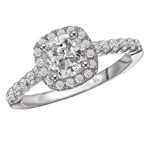 Halo Semi-Mount Diamond Ring
