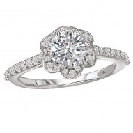 Halo Semi-Mount Diamond Ring