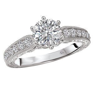 Peg Head Semi-Mount Diamond Ring