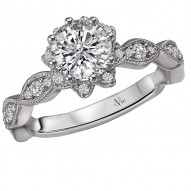 Halo Semi-Mount Diamond Ring