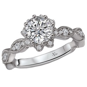 Halo Semi-Mount Diamond Ring