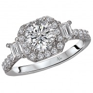 Halo Semi-Mount Diamond Ring
