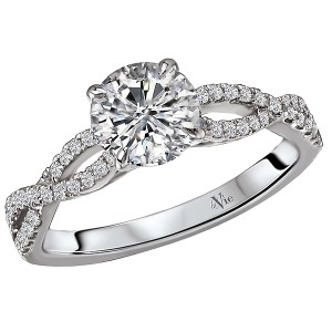 Braided Shank Semi-Mount Diamond Ring