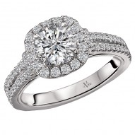 Halo Semi-Mount Diamond Ring
