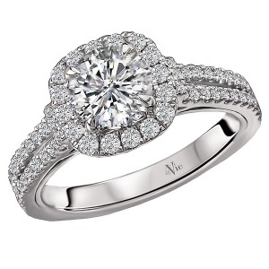 Halo Semi-Mount Diamond Ring