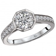 Halo Semi-Mount Diamond Ring
