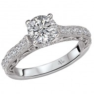 Peg Head Semi-Mount Diamond Ring