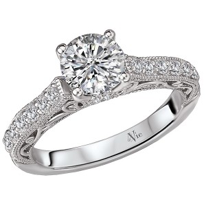 Peg Head Semi-Mount Diamond Ring