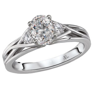 3 Stone Semi-Mount Diamond Ring