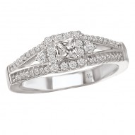 Halo Semi-Mount Diamond Ring